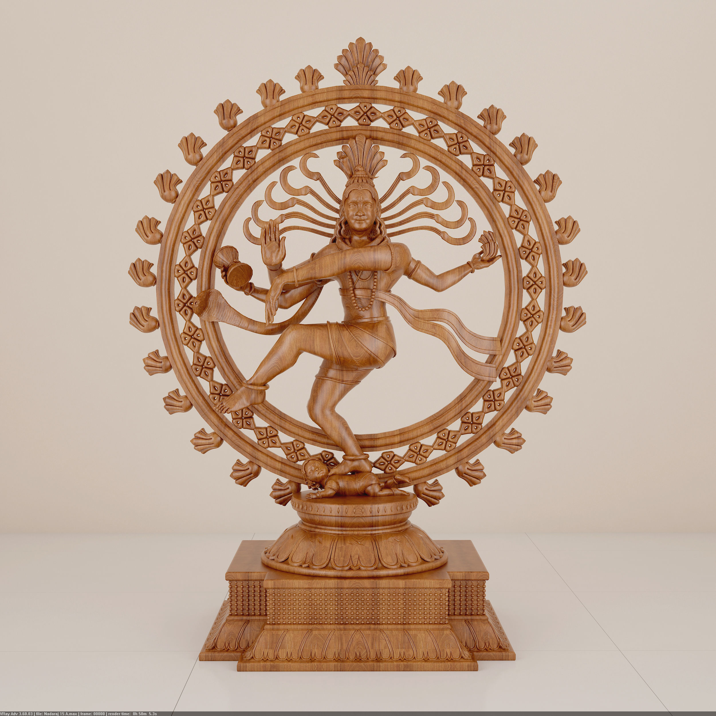 Shiva Nataraja 3D Sculpture 3D model_11