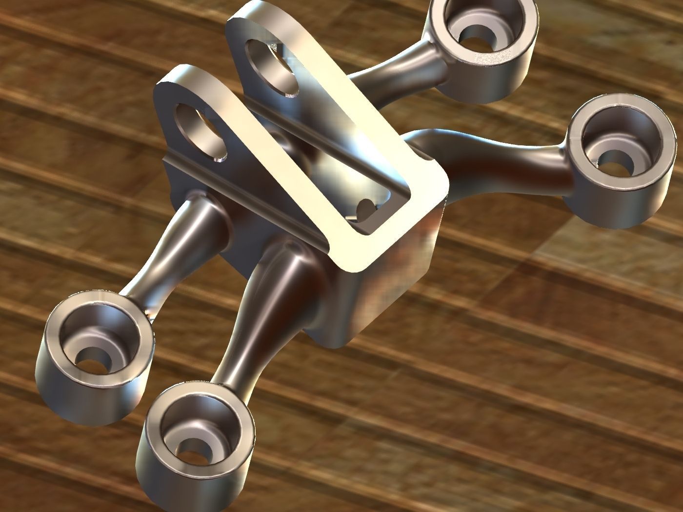 GE jet engine bracket V1 Free 3D model_6