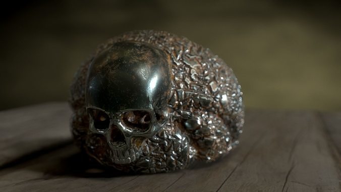 Skull signet ring 3D print model