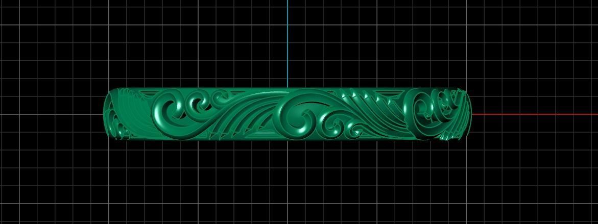 Carved design band 3D print model_3