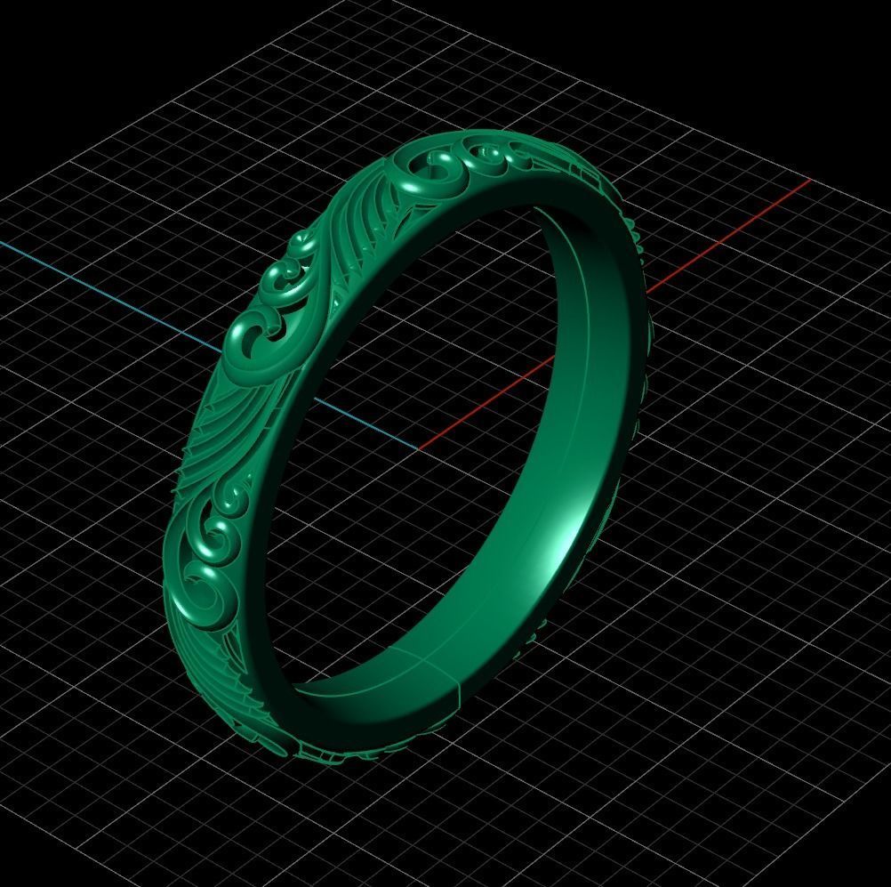 Carved design band 3D print model_2