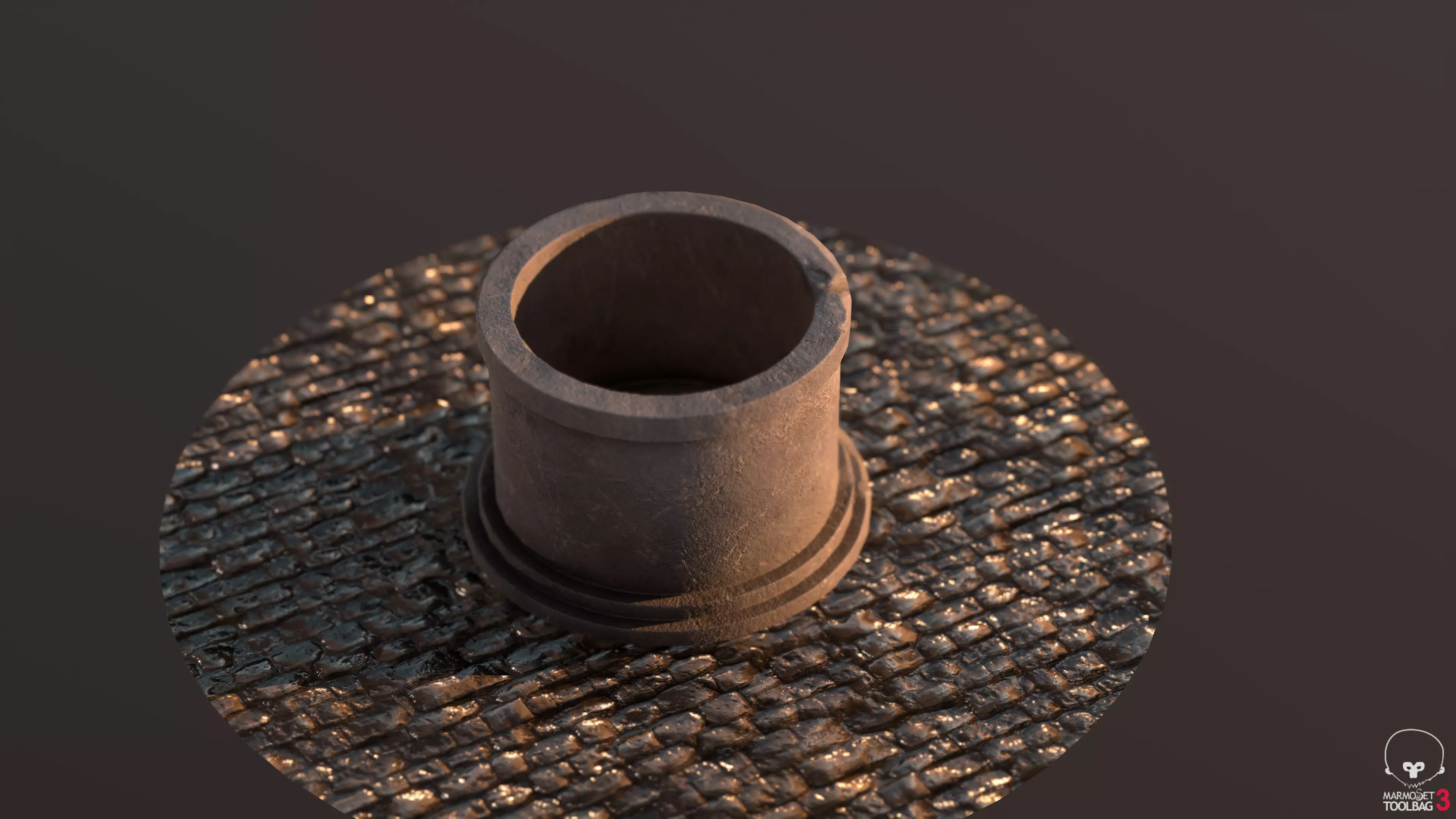 Fountain pipe Low-poly 3D model_0