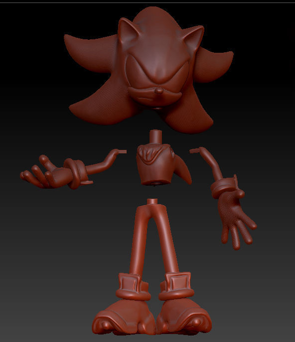 Shadow the Hedgehog 3D print model_1