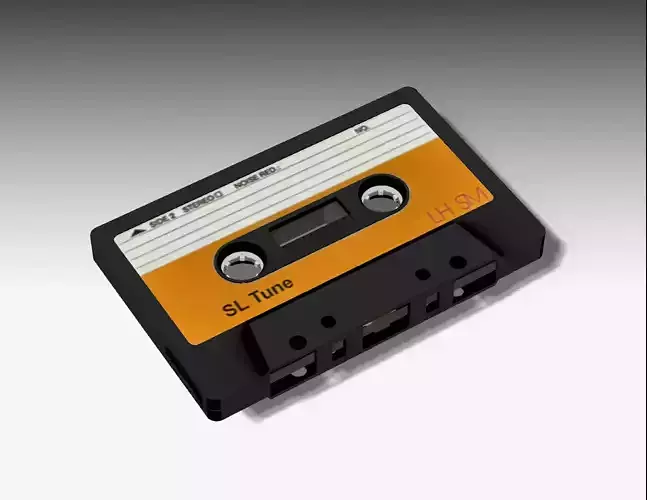 Audio tape cassette Low-poly 3D model