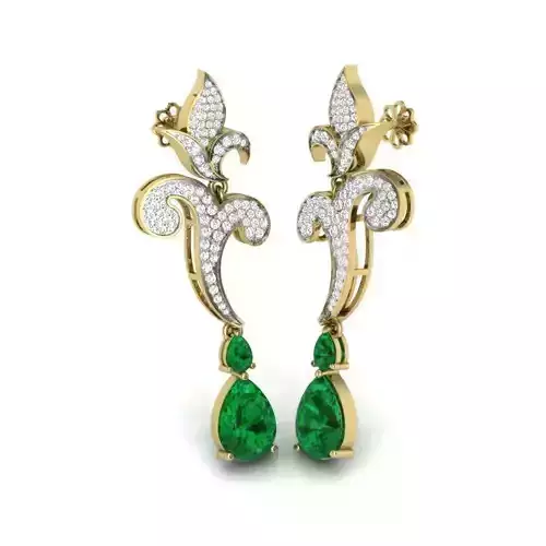 Women earrings 3dm render detail 3D print model