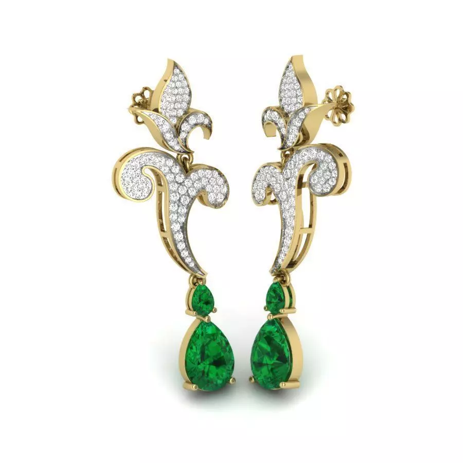 Women earrings 3dm render detail 3D print model 3D print model