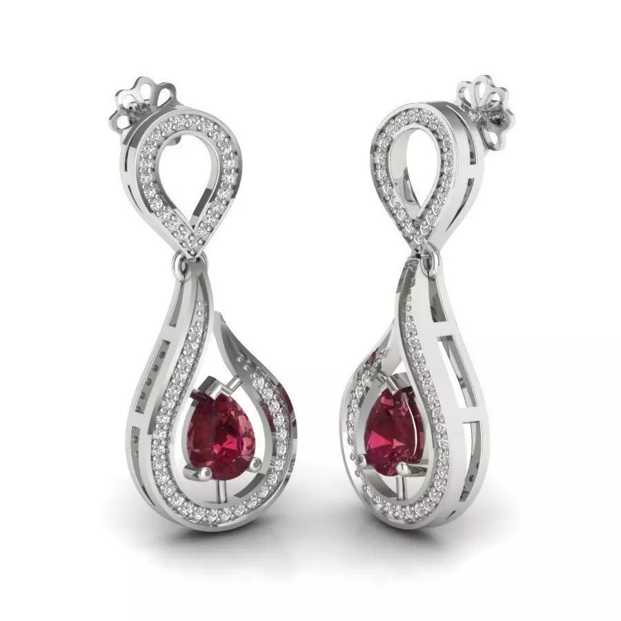 Women earrings 3dm render detail 3D print model 3D print model