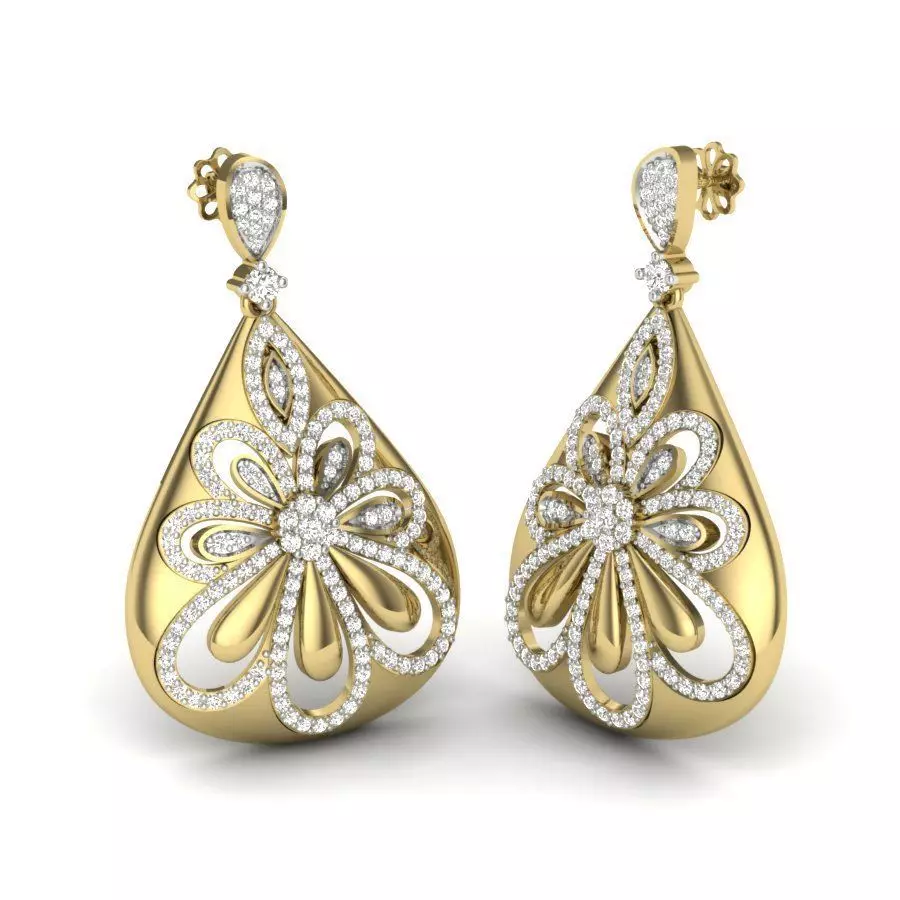 Women earrings 3dm render detail 3D print model 3D print model