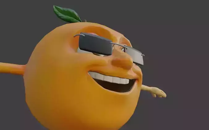 OrangeMan - Cartoon Character Low-poly 3D model