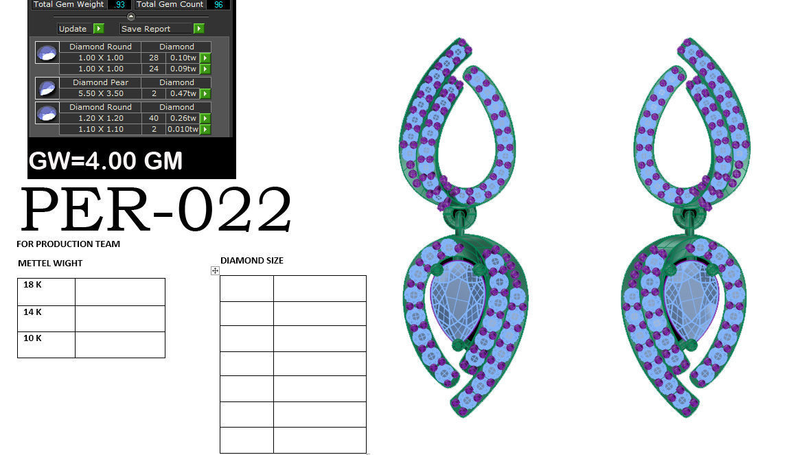 Women earrings 3dm render detail 3D print model 3D print model_5