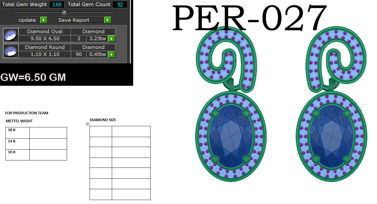 Women earrings 3dm render detail 3D print model 3D print model_5