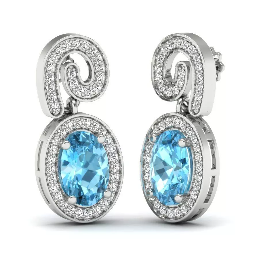 Women earrings 3dm render detail 3D print model 3D print model_0