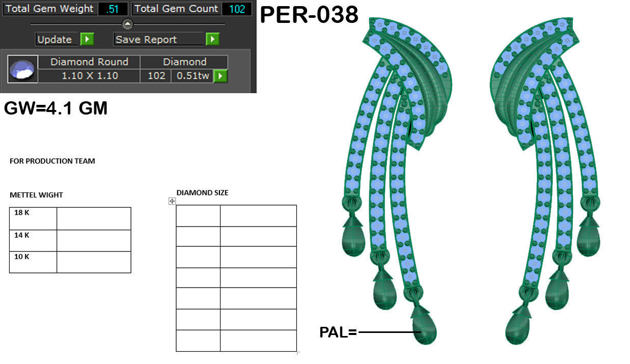 Women earrings 3dm render detail 3D print model 3D print model_5