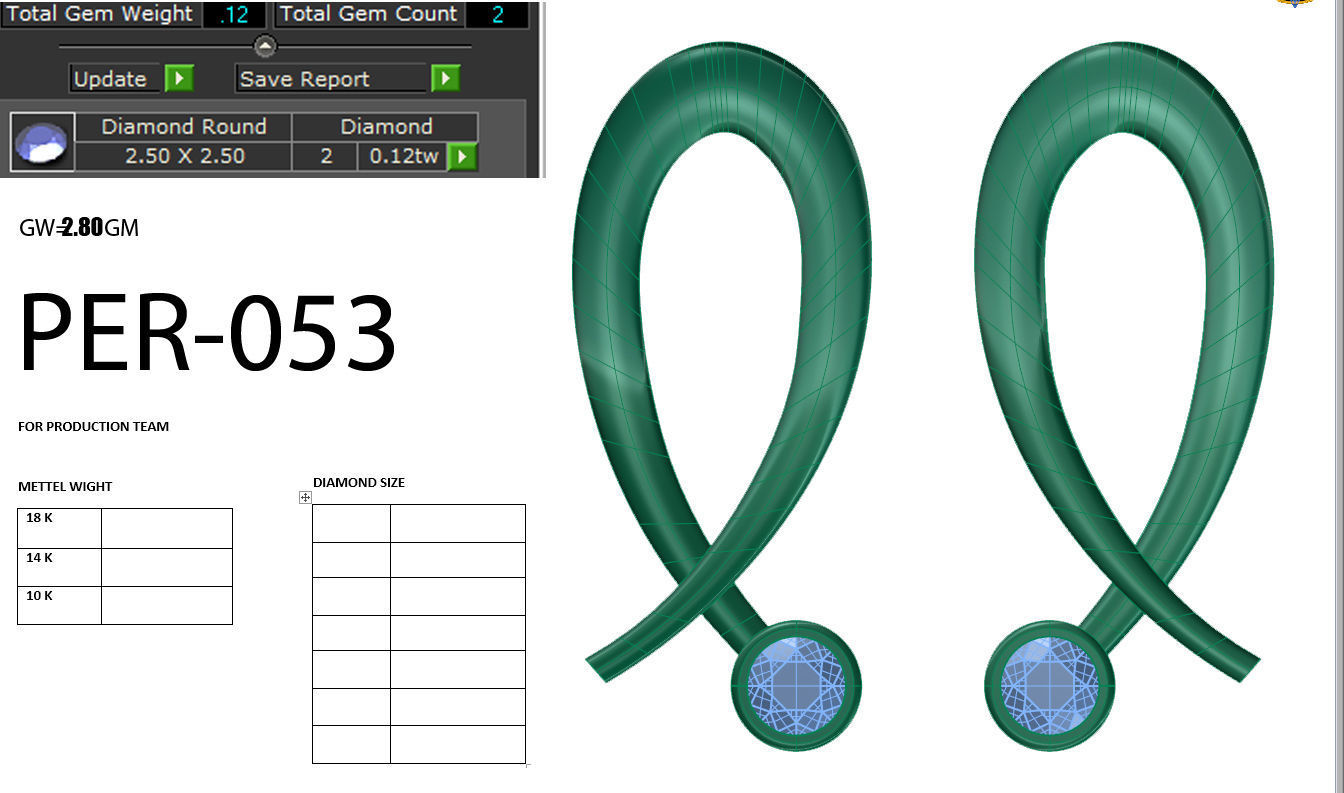 Women earrings 3dm render detail 3D print model 3D print model_5