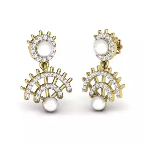 Women pearl earrings 3dm render detail 3D print model