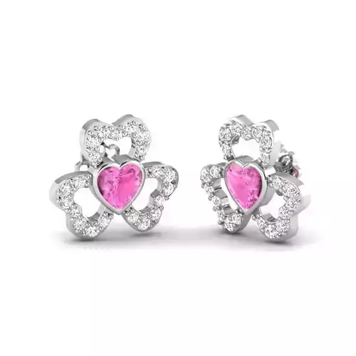 Women heart earrings 3dm render detail 3D print model