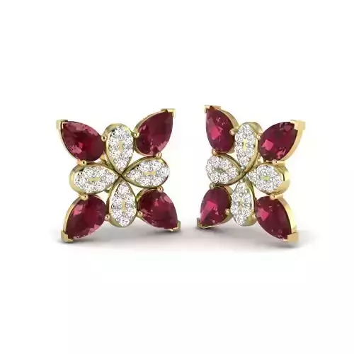 Women flower earrings 3dm render detail 3D print model