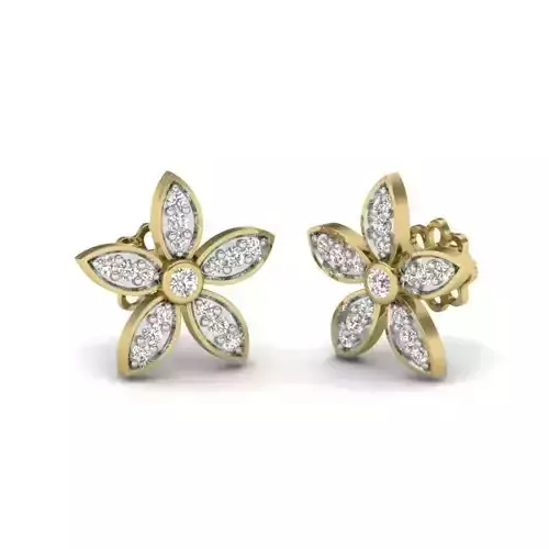 Women flower  earrings 3dm render detail 3D print model