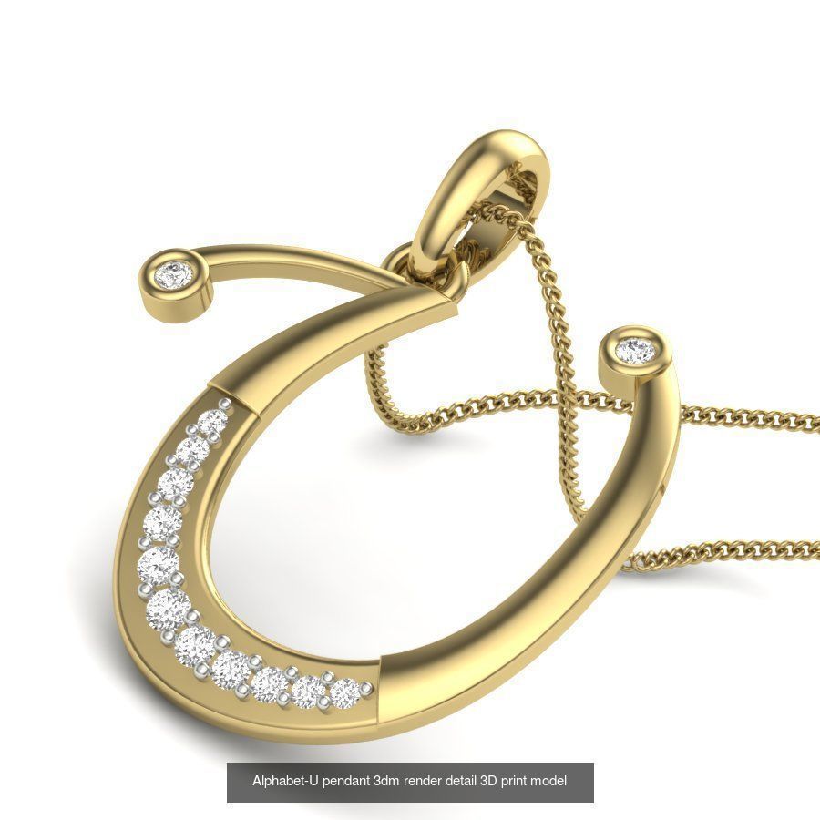 26 Alphabet letter Pendant 3dm model render details bulk 3D Model Collection_15