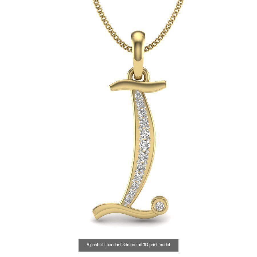 26 Alphabet letter Pendant 3dm model render details bulk 3D Model Collection_23