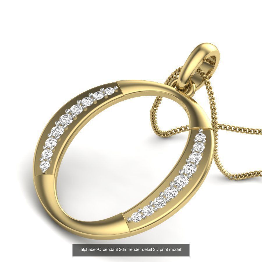 26 Alphabet letter Pendant 3dm model render details bulk 3D Model Collection_10