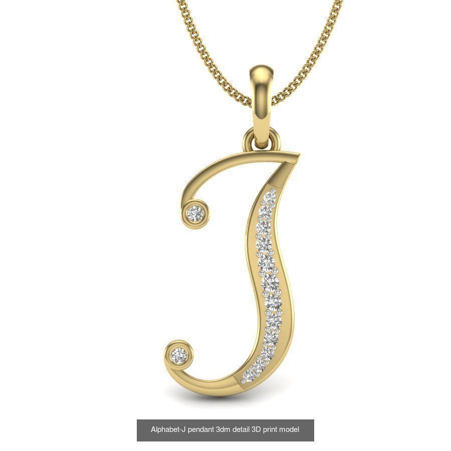 26 Alphabet letter Pendant 3dm model render details bulk 3D Model Collection_24