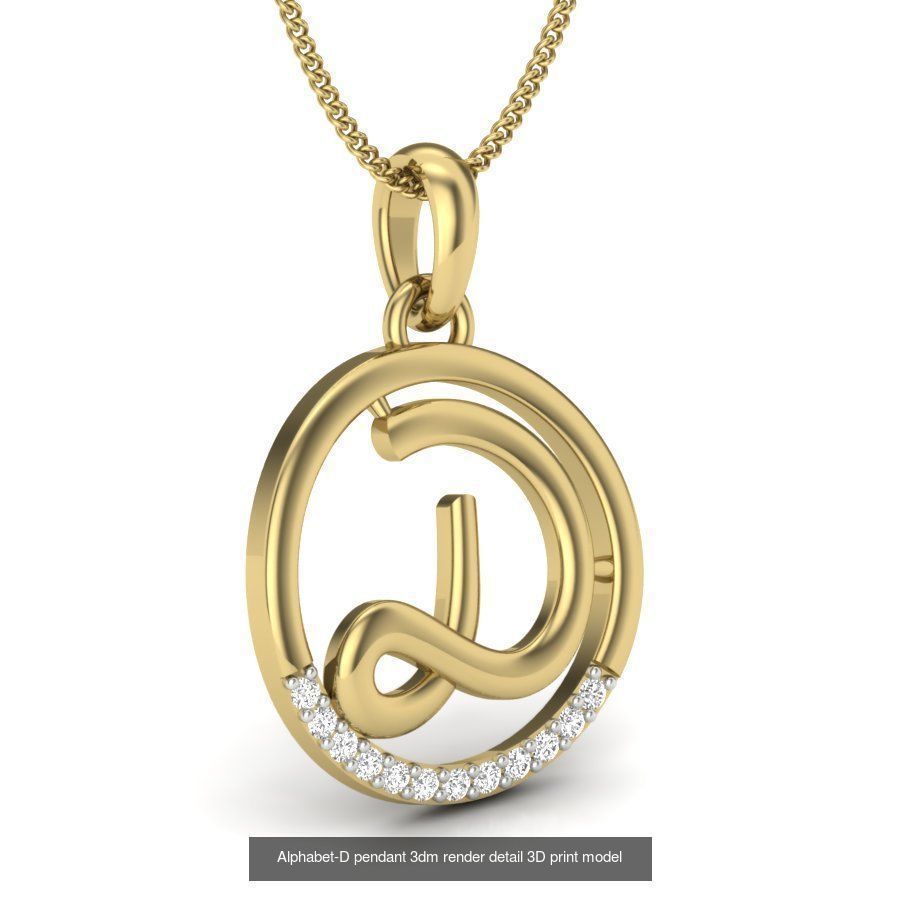 24 alphabets letter pendant 3dm render bulk 3D Model Collection_7