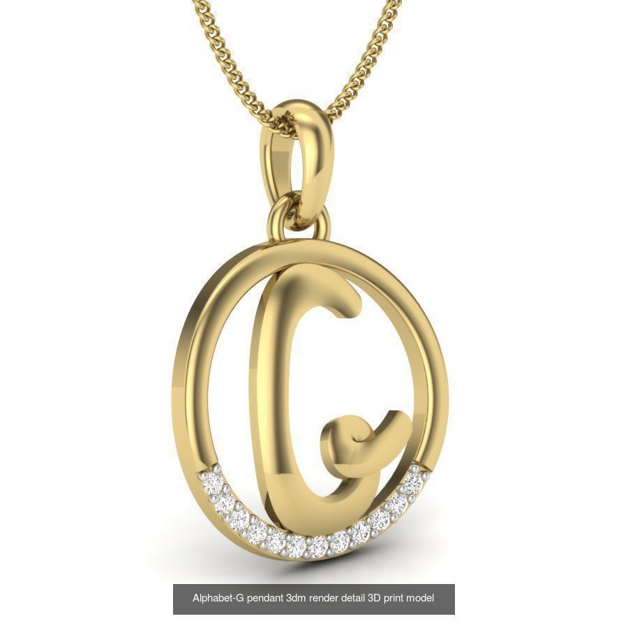 24 alphabets letter pendant 3dm render bulk 3D Model Collection_25