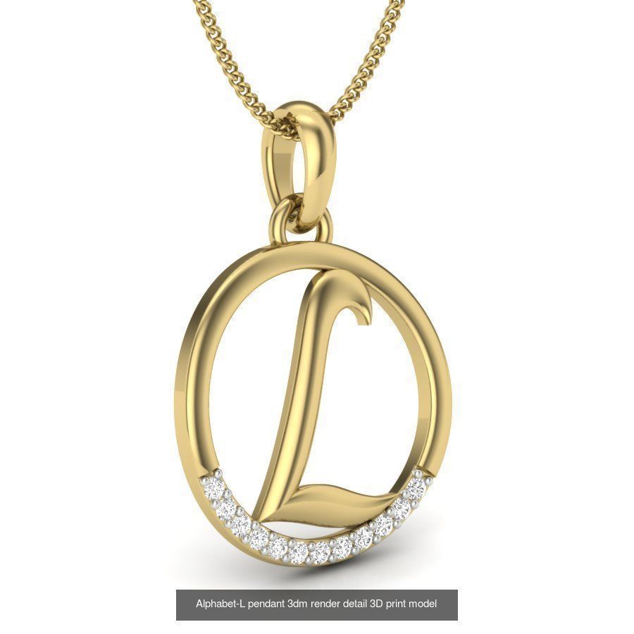 24 alphabets letter pendant 3dm render bulk 3D Model Collection_24