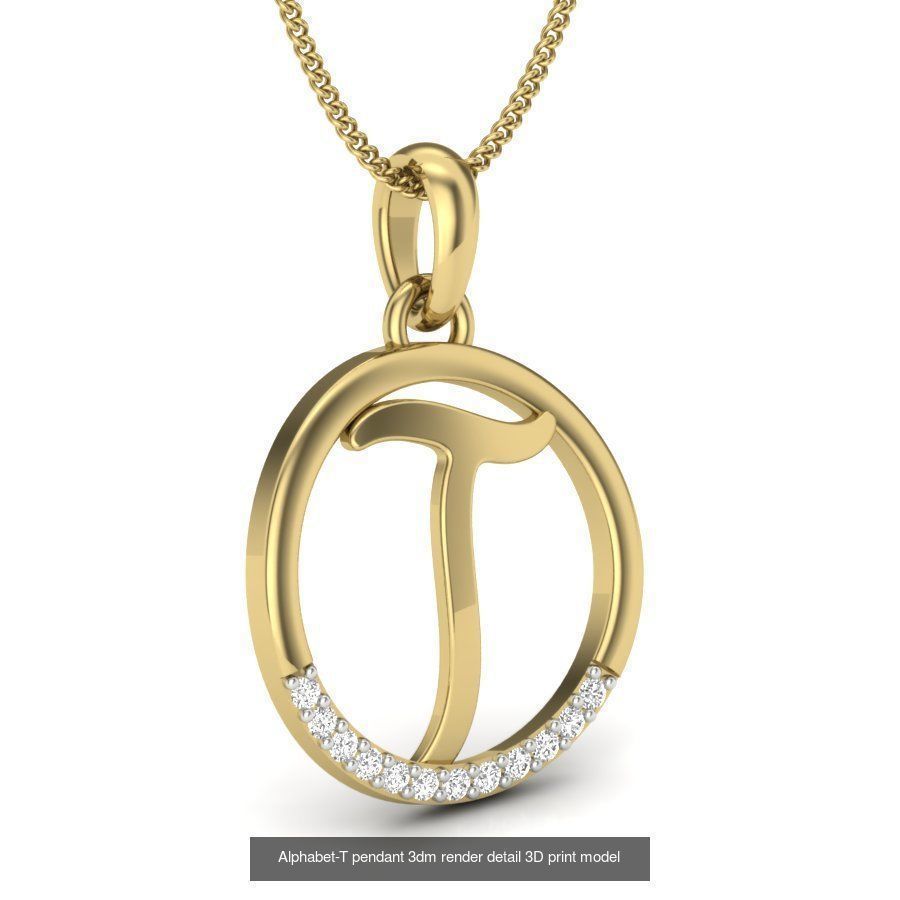 24 alphabets letter pendant 3dm render bulk 3D Model Collection_19