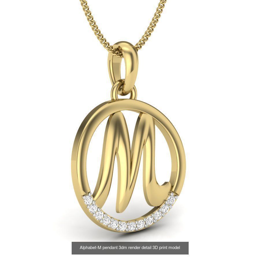 24 alphabets letter pendant 3dm render bulk 3D Model Collection_27