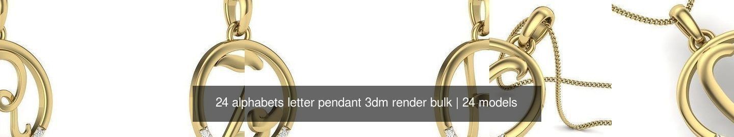 24 alphabets letter pendant 3dm render bulk 3D Model Collection_3