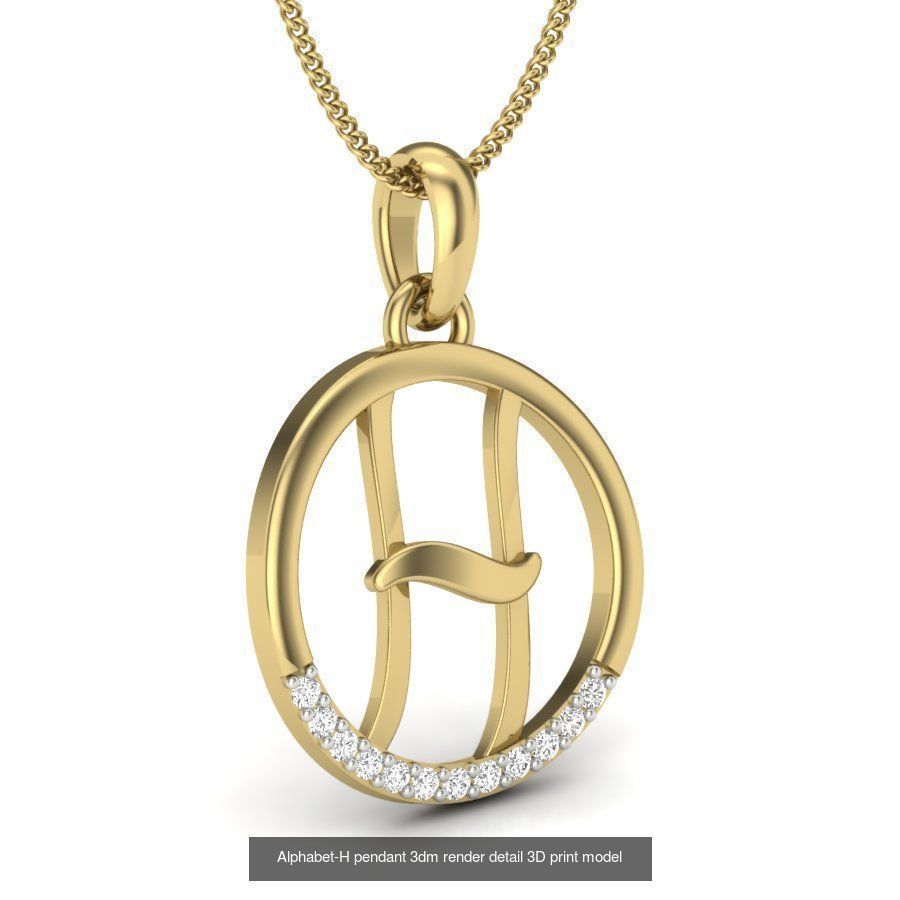 24 alphabets letter pendant 3dm render bulk 3D Model Collection_26