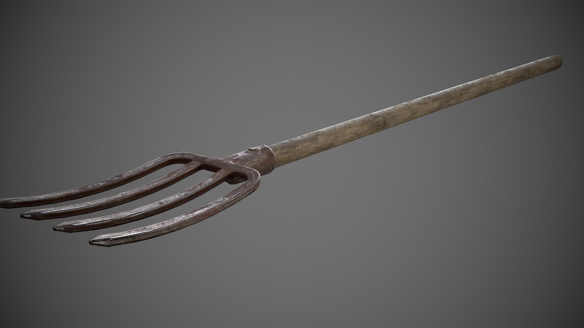 Pitchfork fork Low-poly 3D model_11