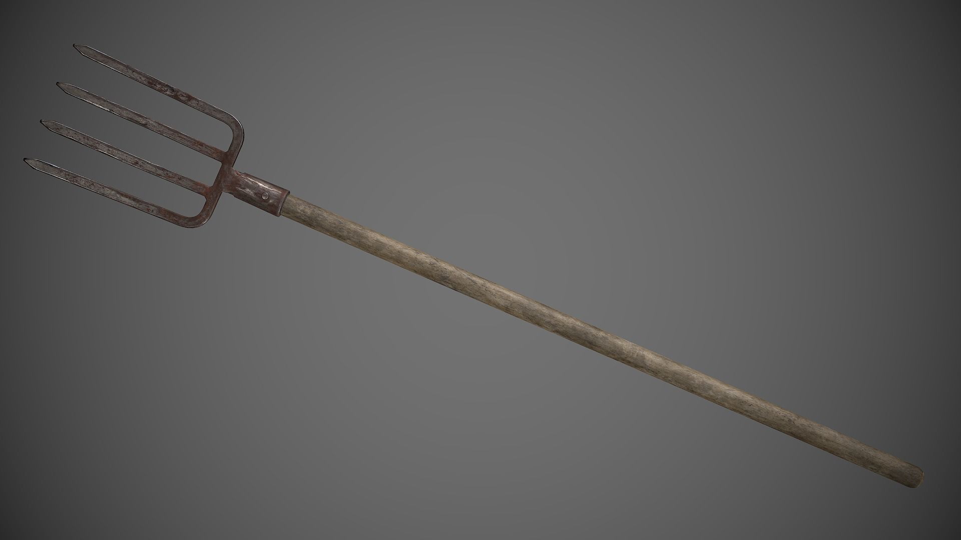 Pitchfork fork Low-poly 3D model_9