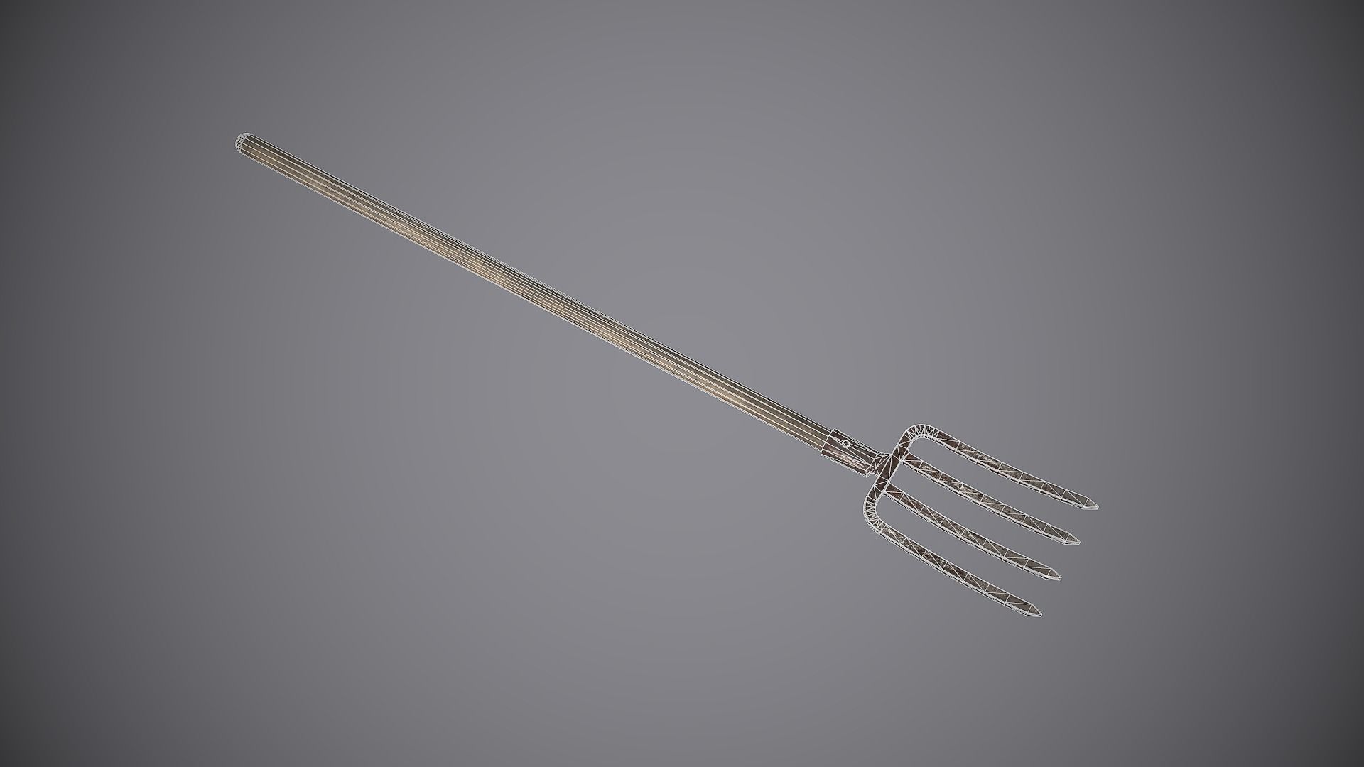 Pitchfork fork Low-poly 3D model_1