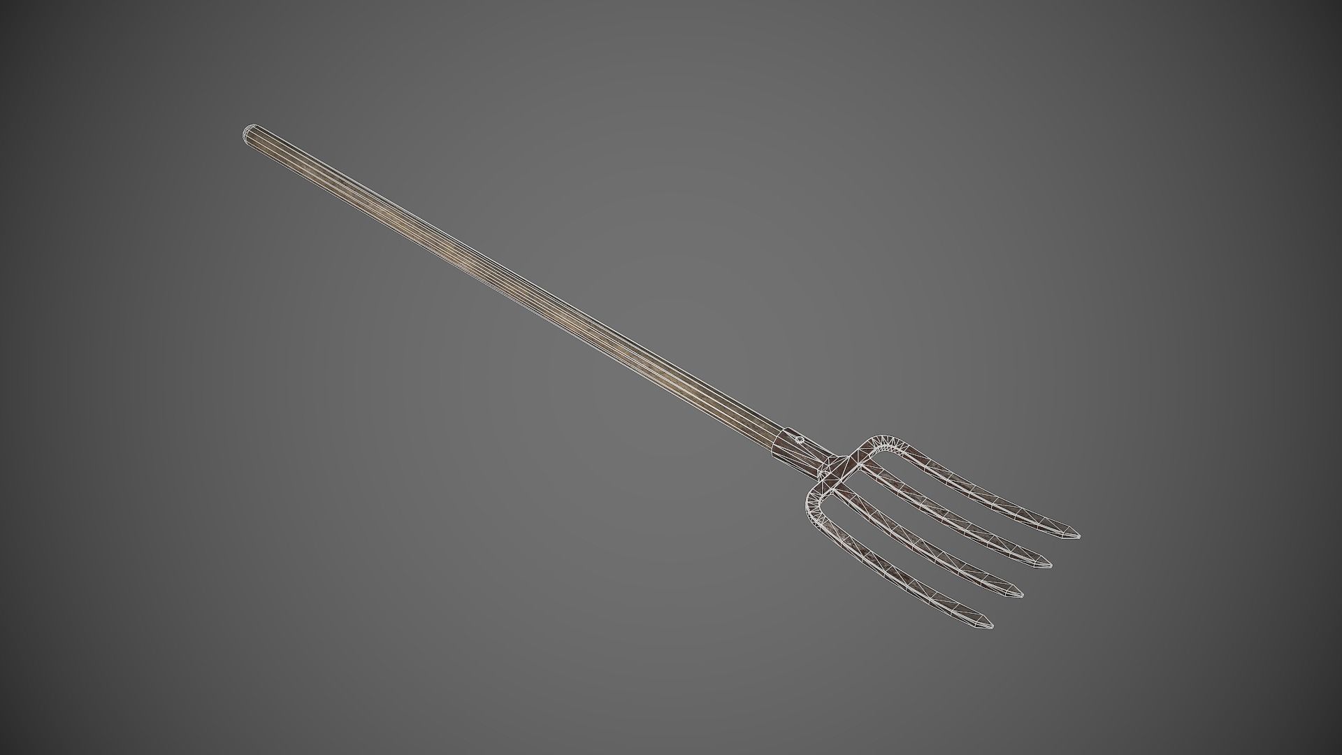 Pitchfork fork Low-poly 3D model_3