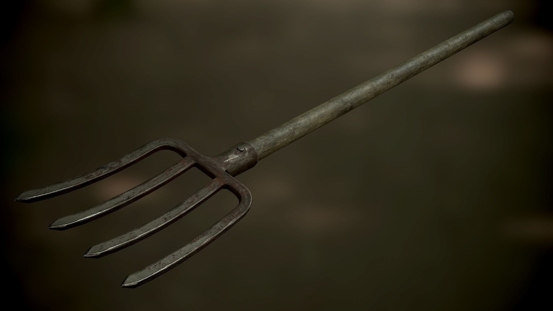 Pitchfork fork Low-poly 3D model_4
