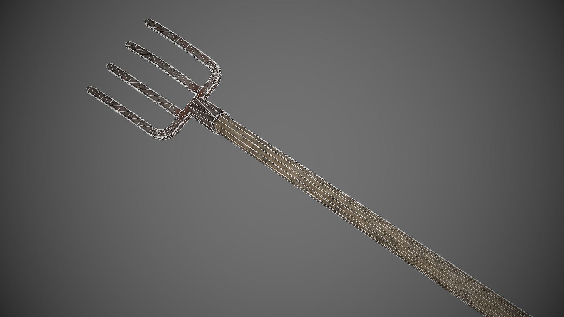 Pitchfork fork Low-poly 3D model_14