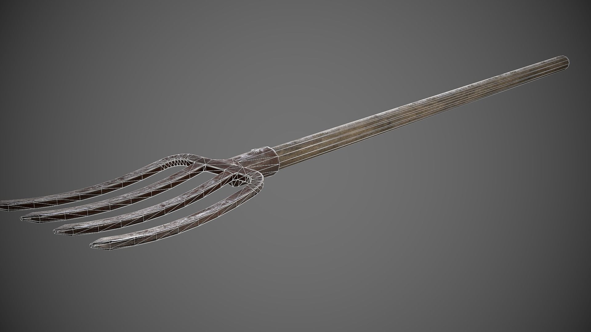 Pitchfork fork Low-poly 3D model_12