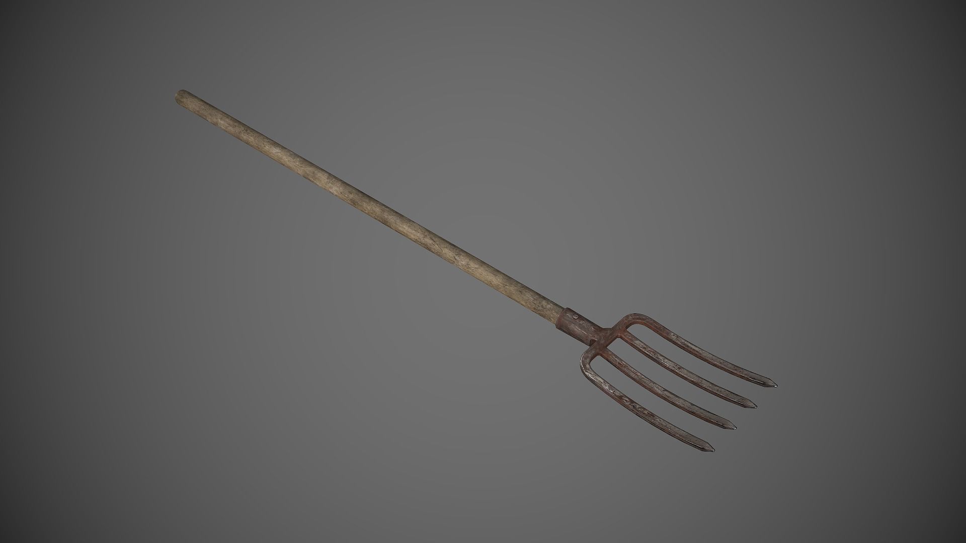 Pitchfork fork Low-poly 3D model_2