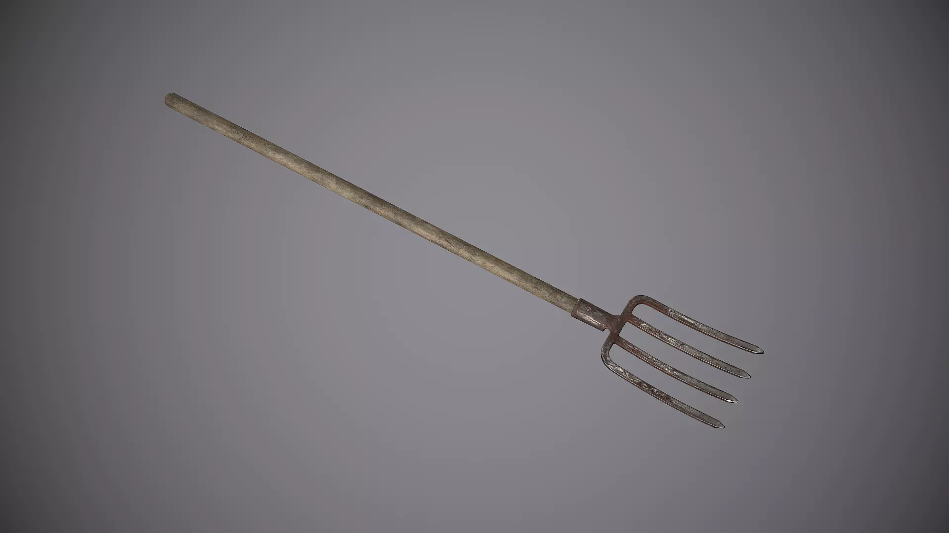 Pitchfork fork Low-poly 3D model_0