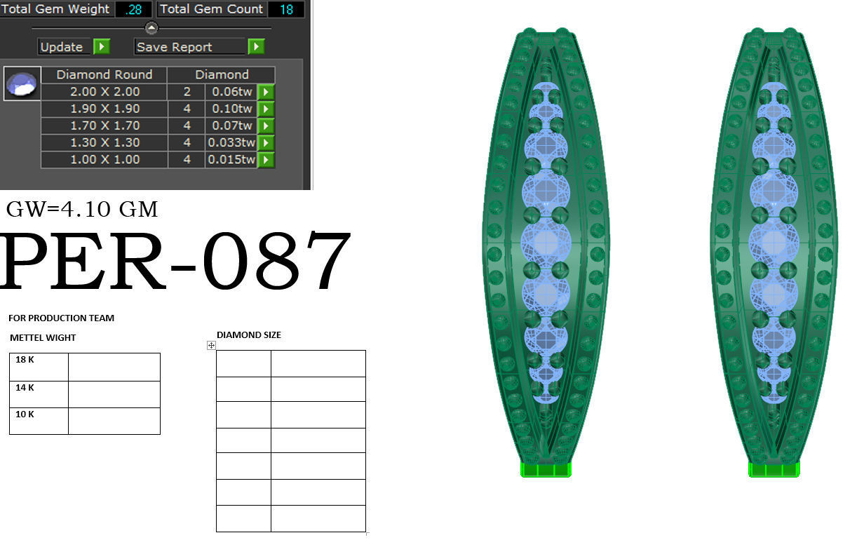 Women earrings 3dm render detail 3D print model 3D print model_5