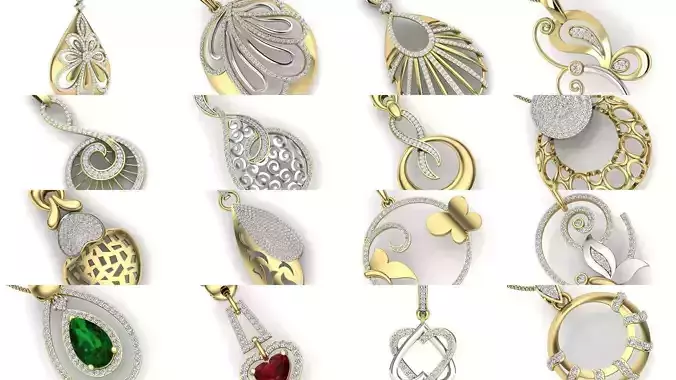 417 female women pendant 3dm render details bulk collection  