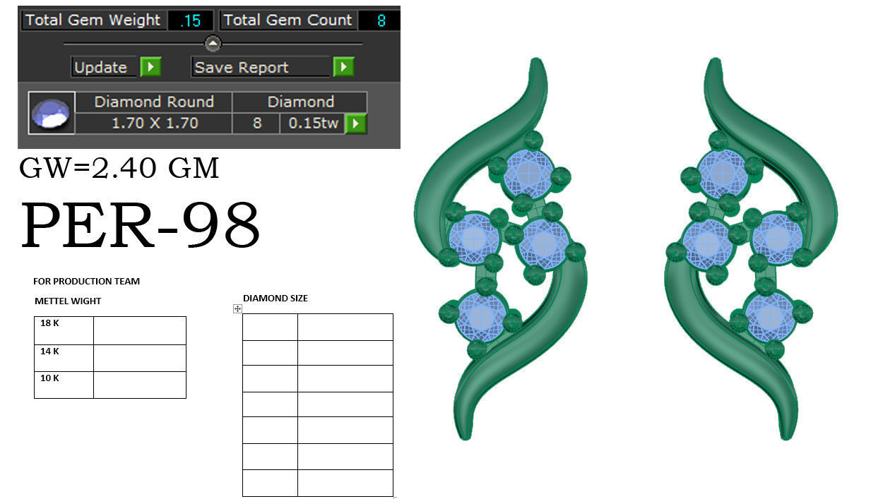 Women earrings 3dm render detail 3D print model 3D print model_5