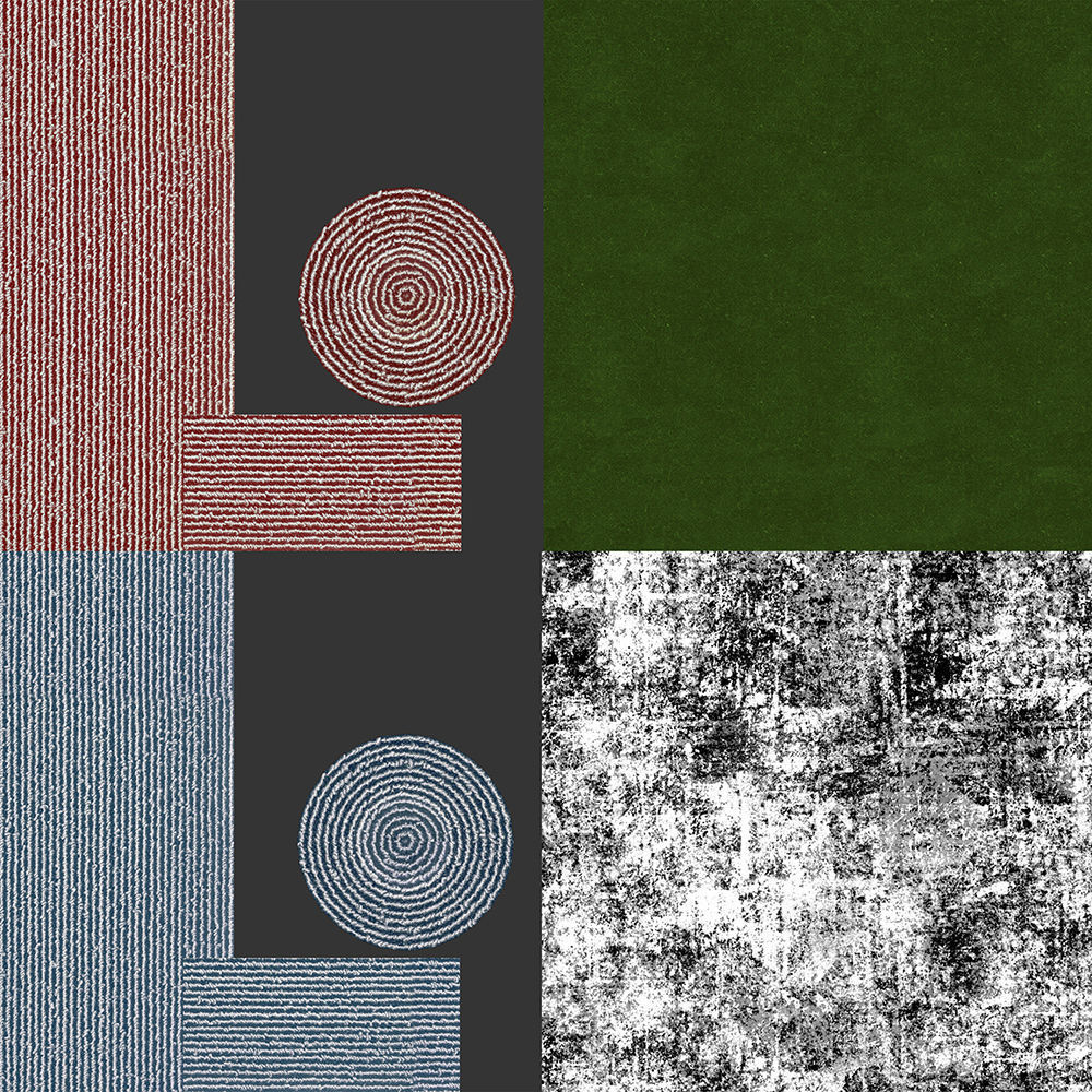 Pouf With 4 Kinds of Materials 3D model_4