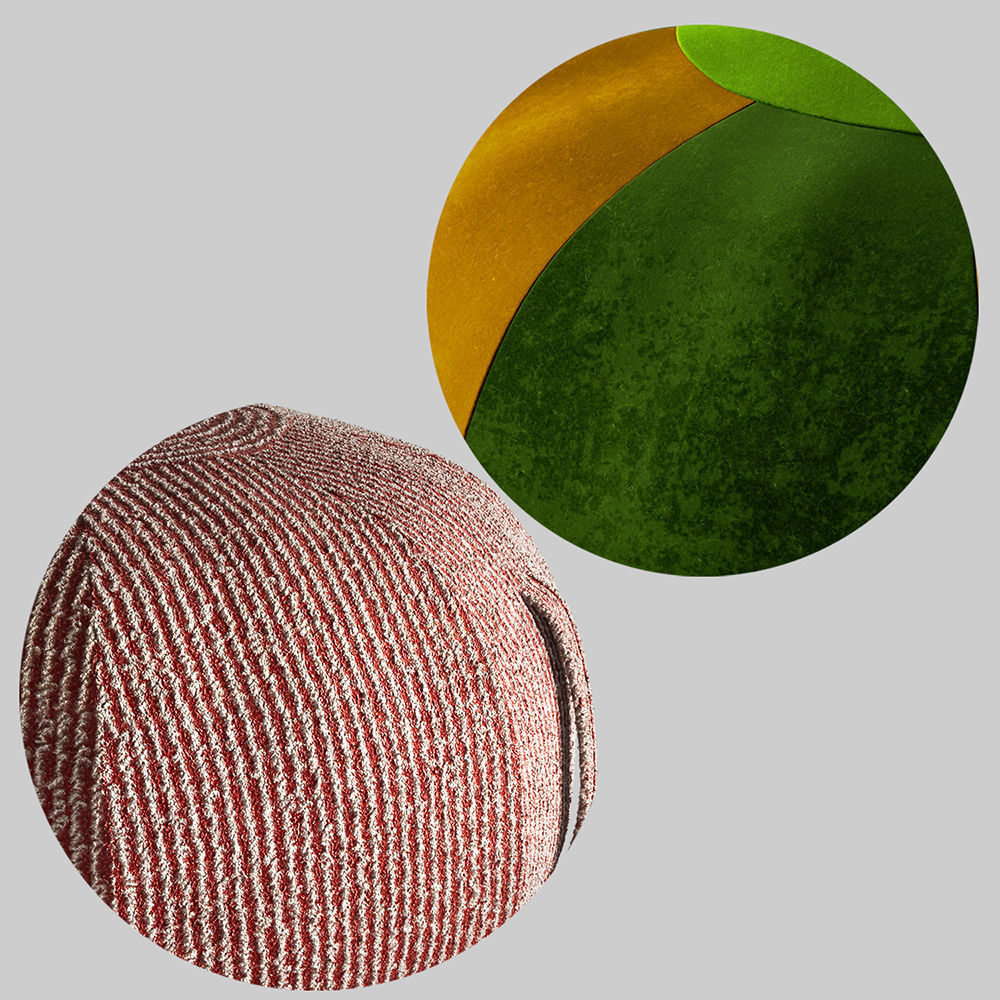 Pouf With 4 Kinds of Materials 3D model_2