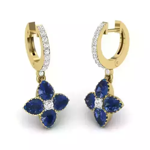 Women flower earrings 3dm render detail 3D print model