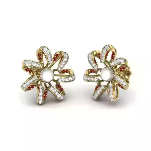 Women pearl earrings 3dm render detail 3D print model