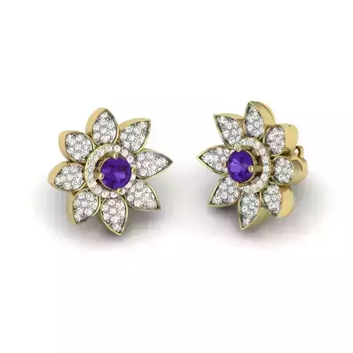 Women flower earrings 3dm render detail 3D print model